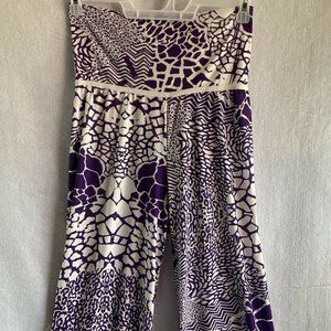 Lbisse Palazzo Pants Size Small S Animal Print High Waist Purple Giraffe